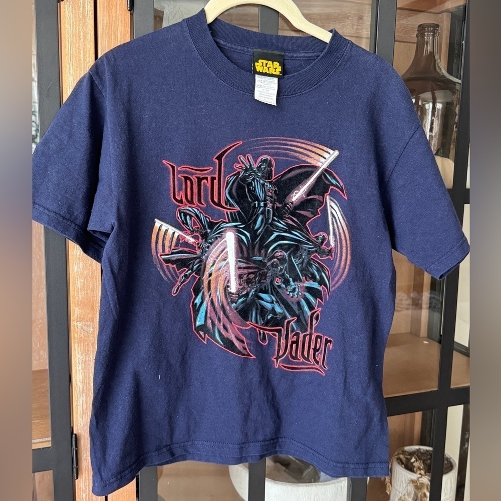 Vintage Star Wars Lord Vader Darth Vader Graphic Tee short sleeve kids boys crew
